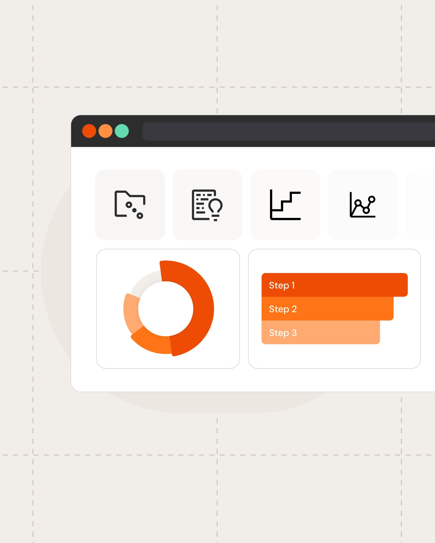 New product development portfolio dashboard with progress charts and analytics