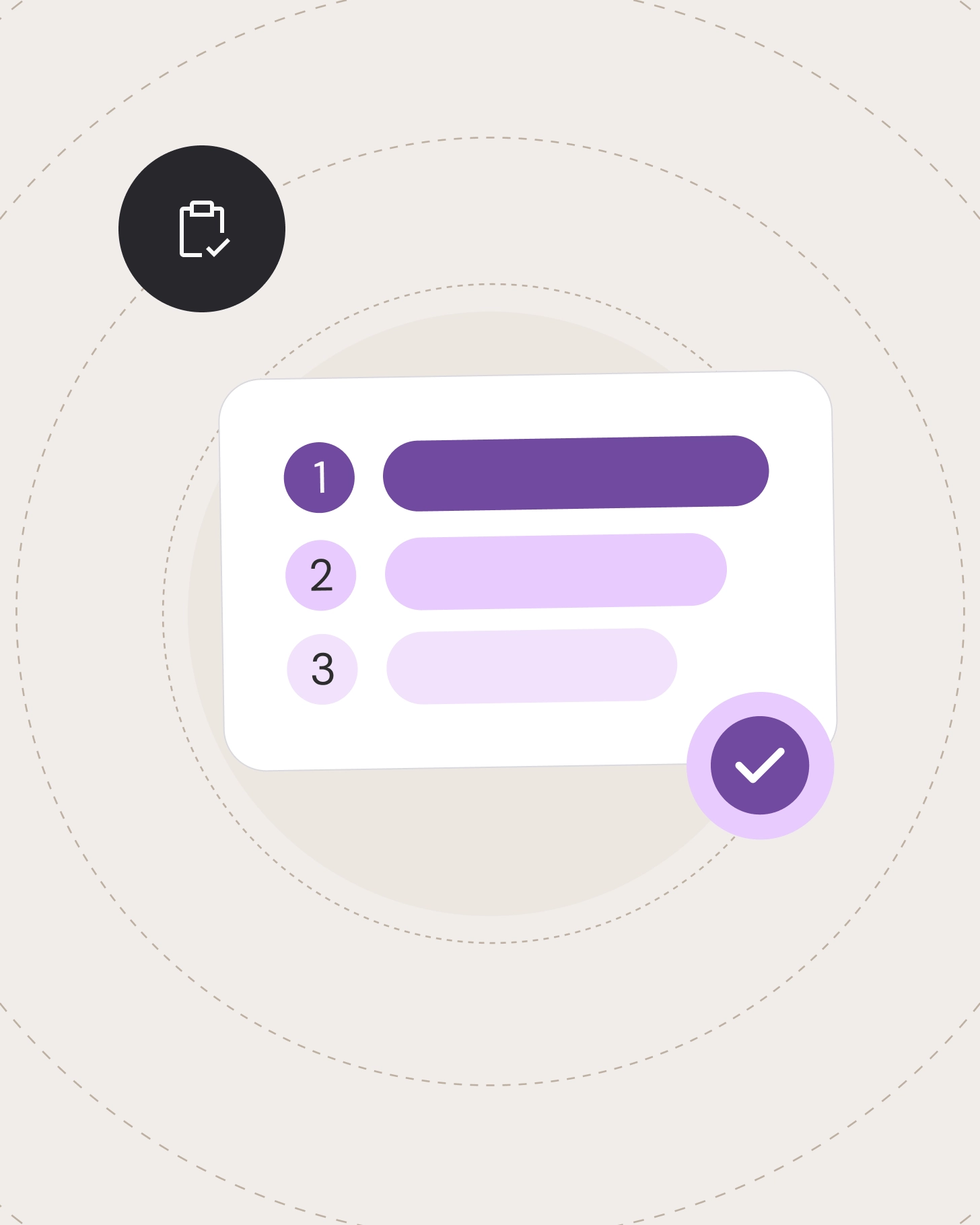 Project prioritization list with ranked items, progress bars, and completion indicators