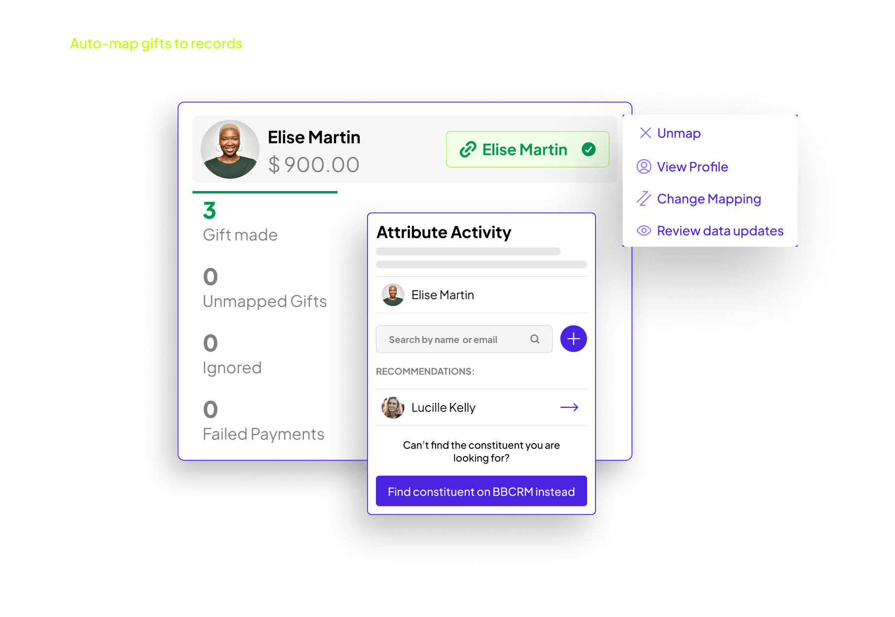 Auto-map gifts to records