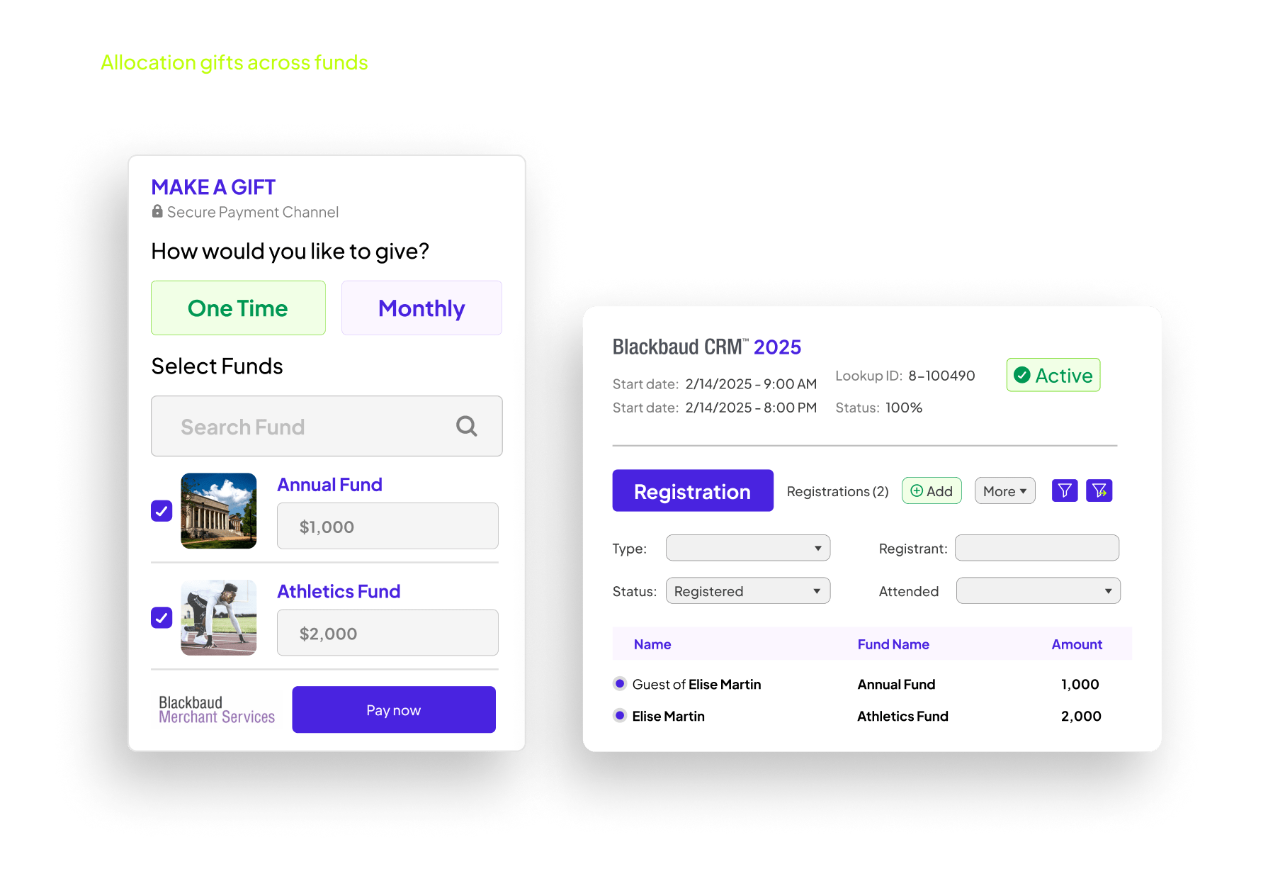 Allocation gifts across funds