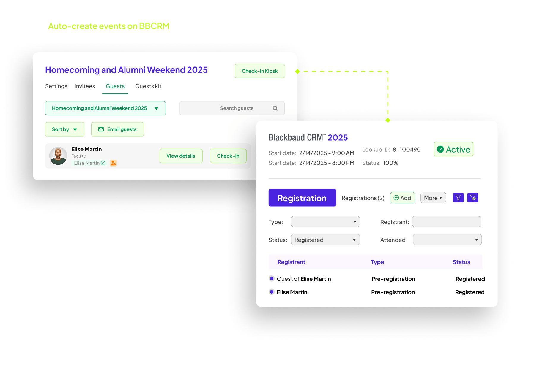 Auto-create events on Blackbaud CRM