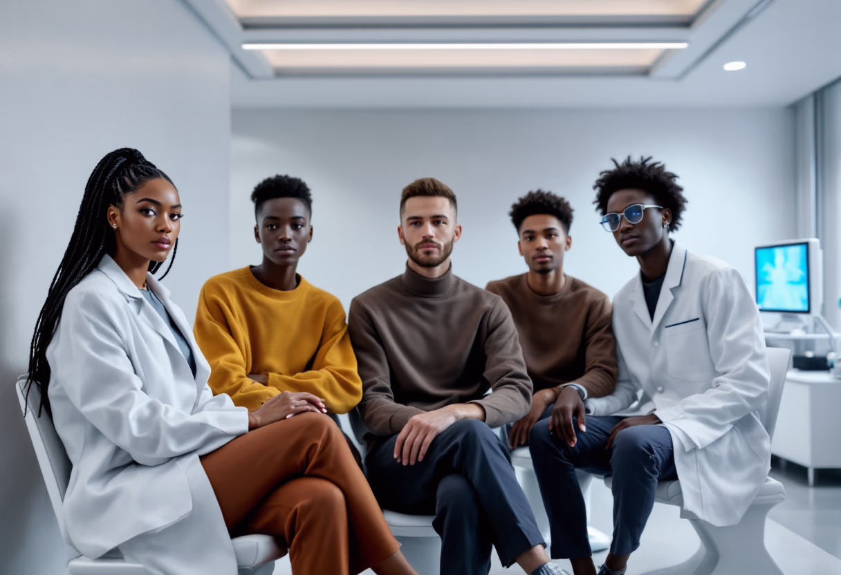 image of job applicants in a discussion at a medical clinic