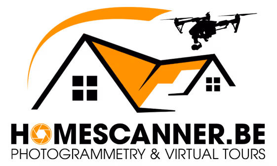 HomeScanner logo with an orange stylized roof and checkmark above the text 'HomeScanner' and tagline 'REAL ESTATE INVENTORIES'.