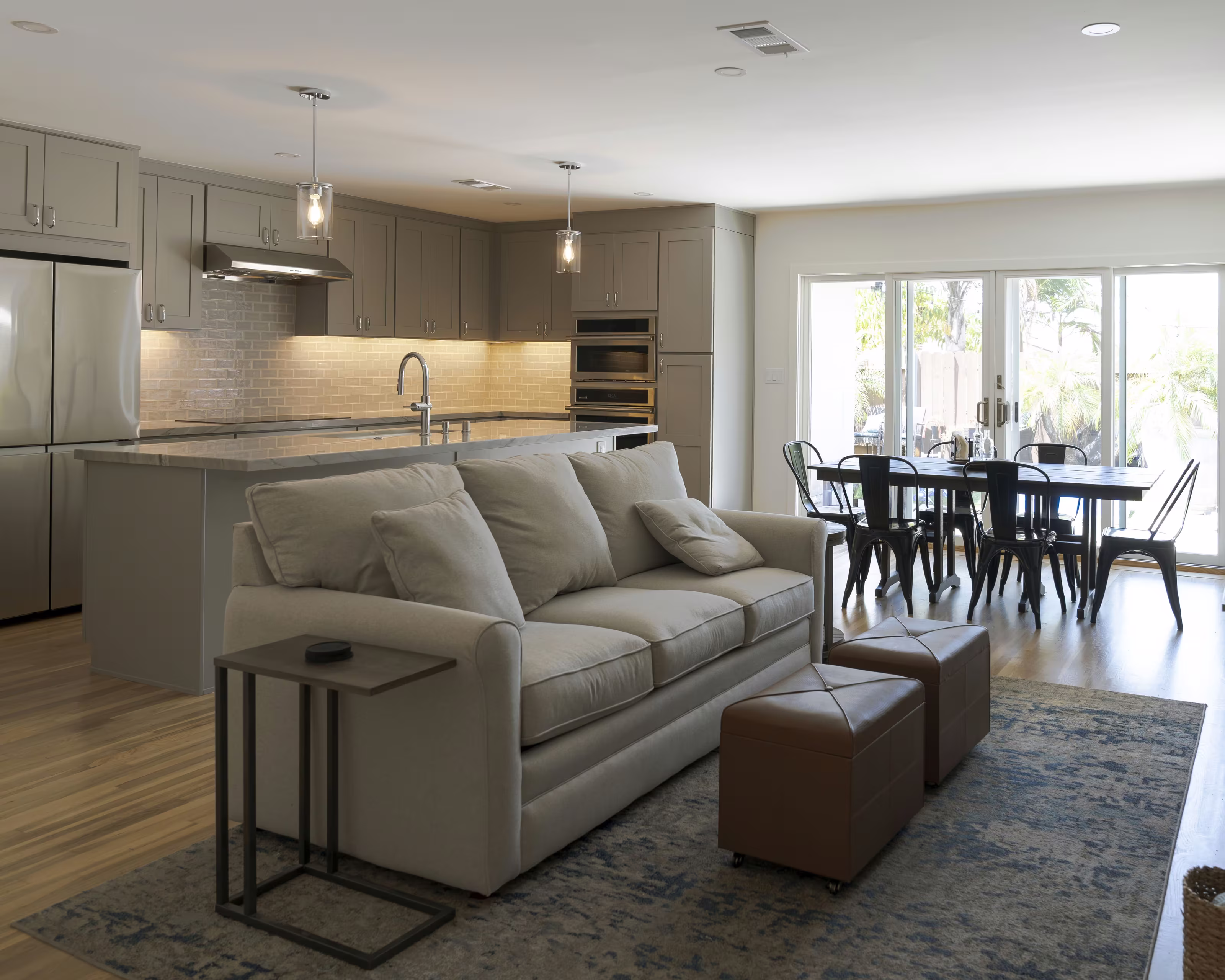 Open living room and kitchen remodel in La Mesa by Amden Homes