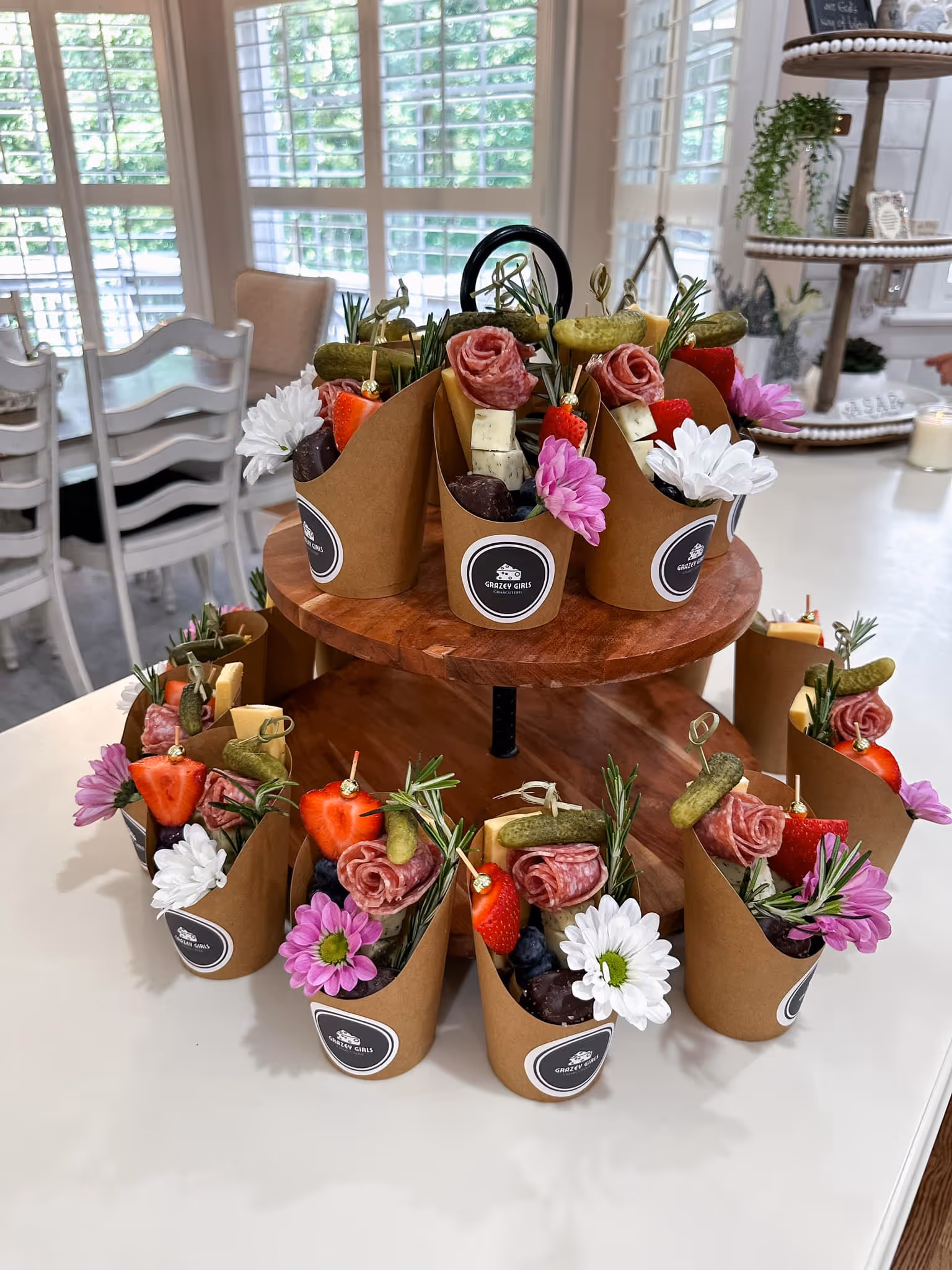 charcuterie tower for a catering event
