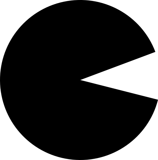 A Black Pacman or Lilypad Shape - A common symbol used for buttons in the magazine.
