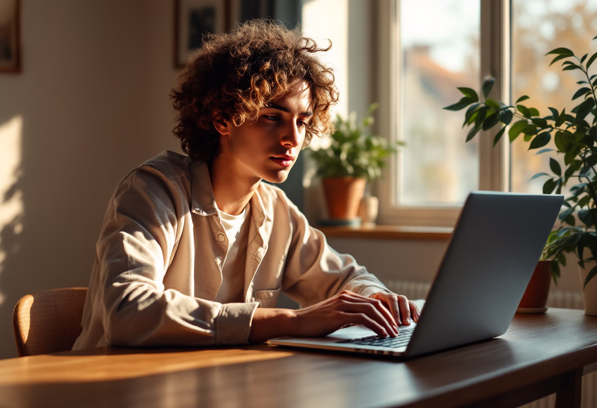 image of person working on a laptop (for a consumer apps)