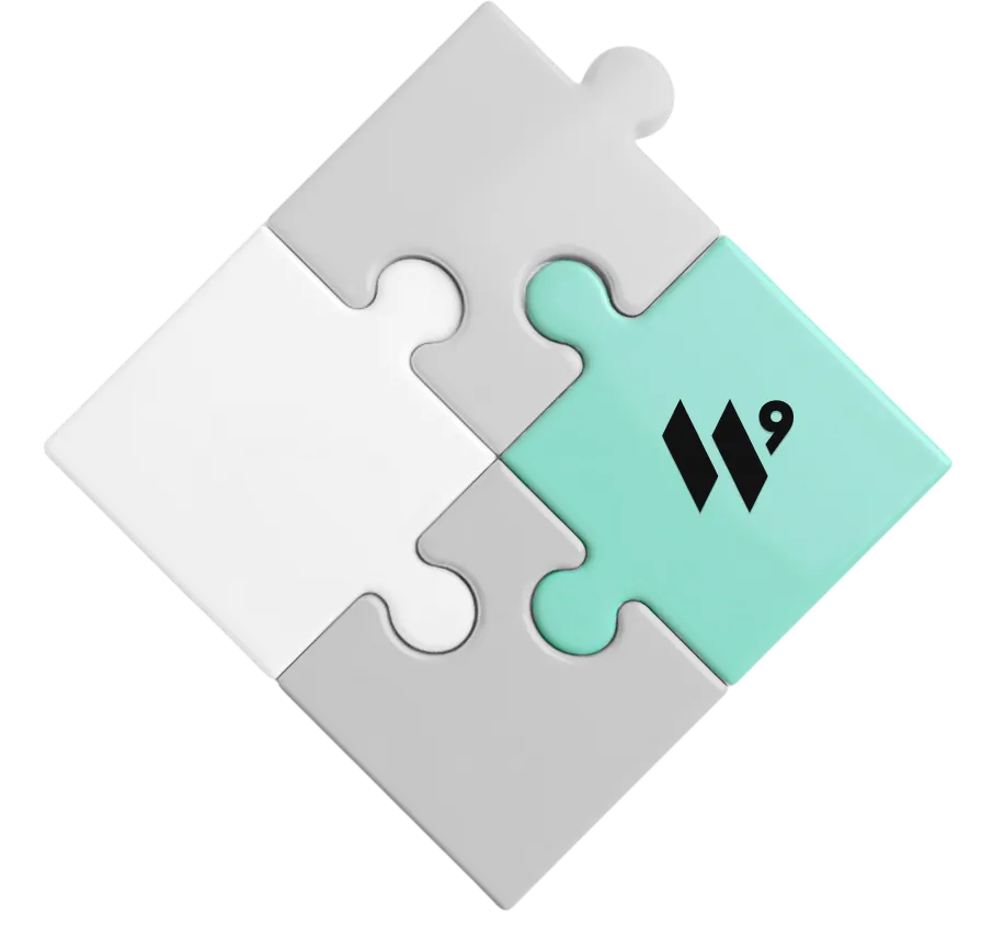 Wave Nine Inc. puzzle logo symbolizing strategic alignment and transformation — brand strategy agency focused on business impact and clarity.