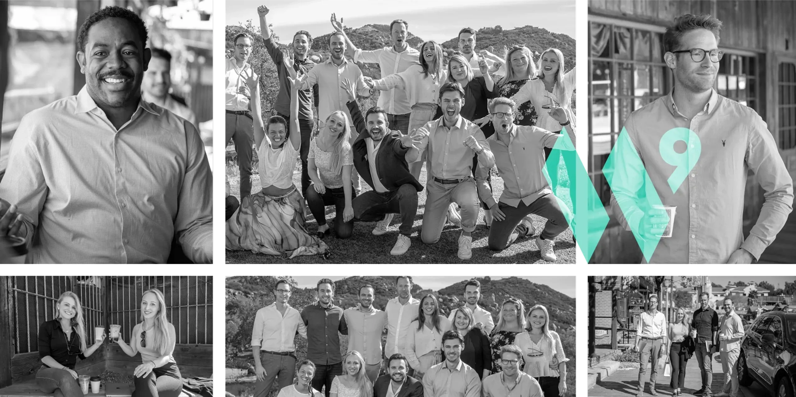 Wave Nine Inc. team collage – creative brand strategists in action, celebrating culture, collaboration, and global design excellence.