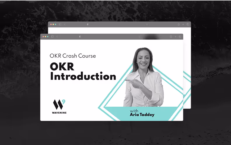 Free on-demand OKR course by Wave Nine for nonprofit teams learning how to implement and align OKRs for strategic success.