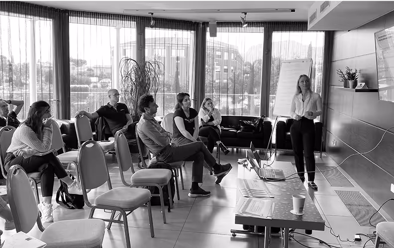 Wave Nine OKR coaching session for nonprofit leaders working toward OKR certification and strategy facilitation skills.