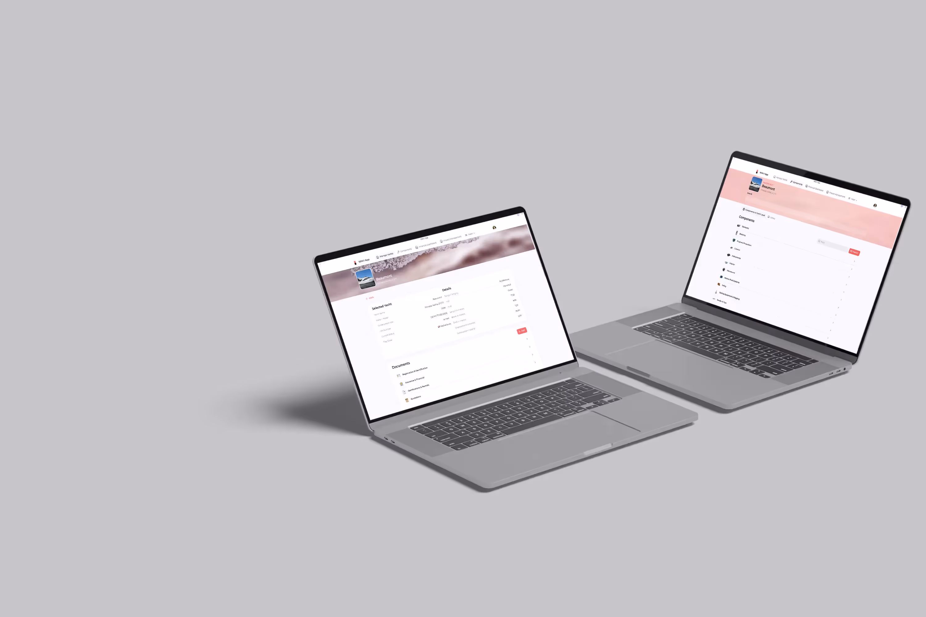 WeManage.Yachts digital yacht management dashboard showing maintenance schedules and financial tracking