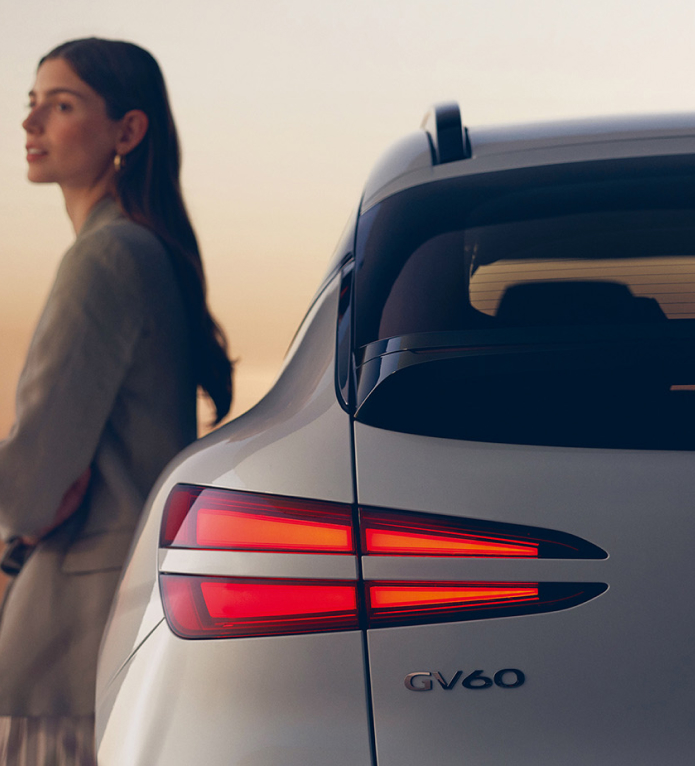 Close up view of GV60 left rear tail light