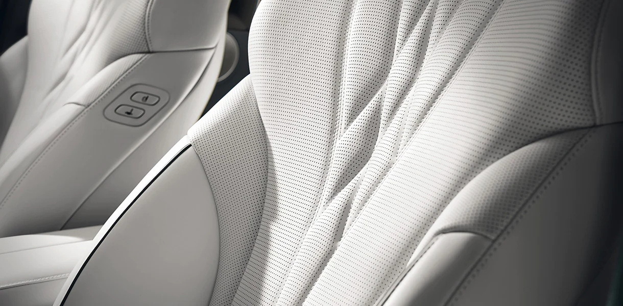 Closeup of leather seating