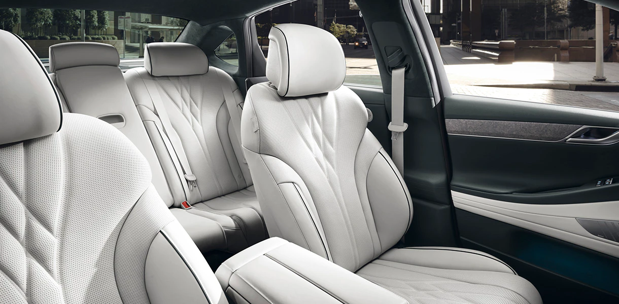 Close up view of Electrified G80 arm rest center console extension