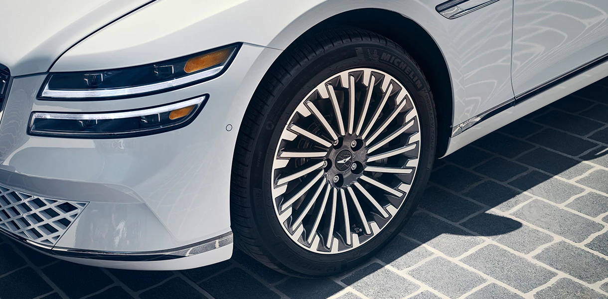 Closeup of turbine wheel
