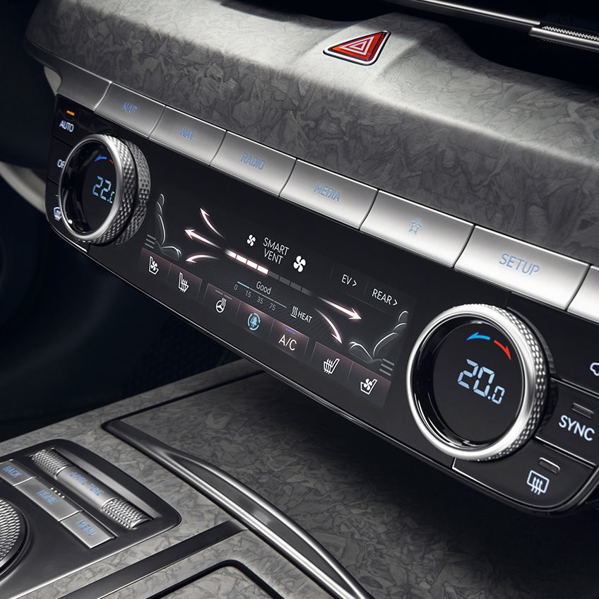 closeup of a/c control unit 