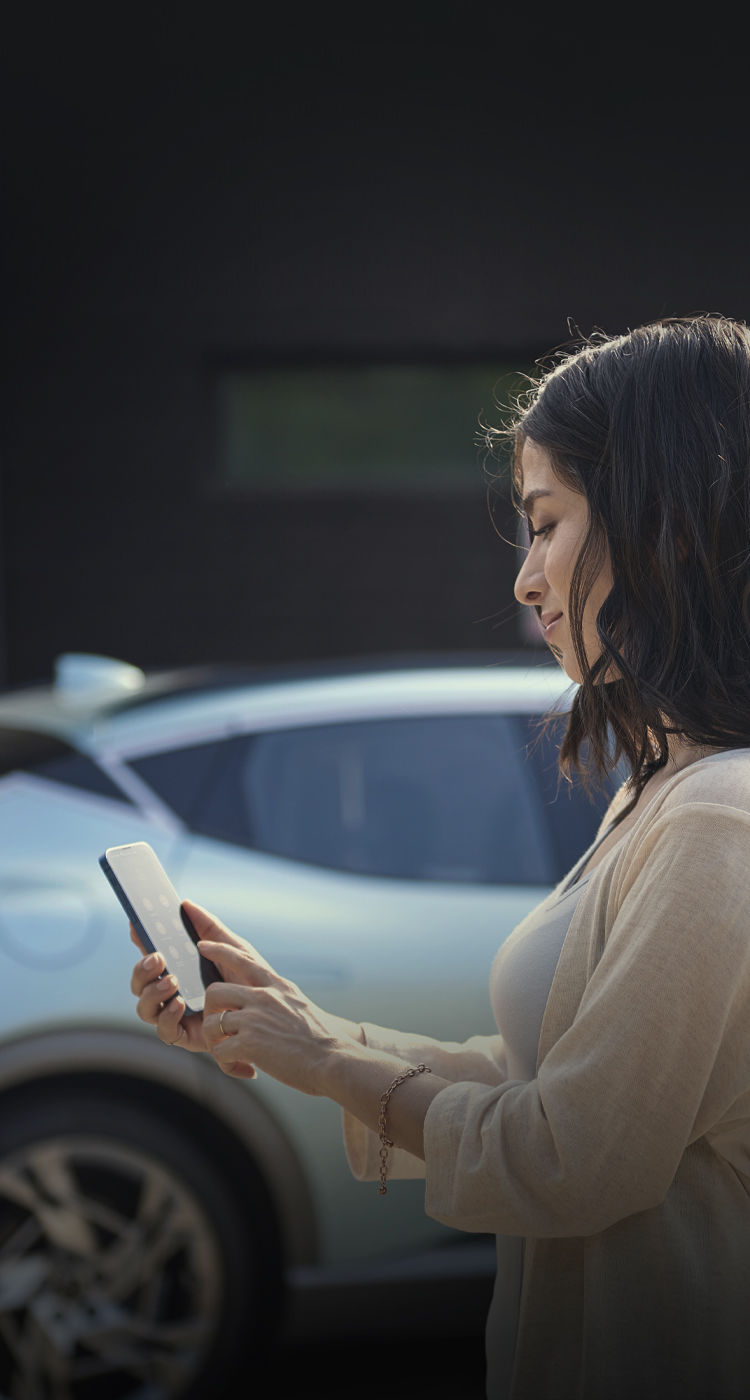 Woman using Genesis app