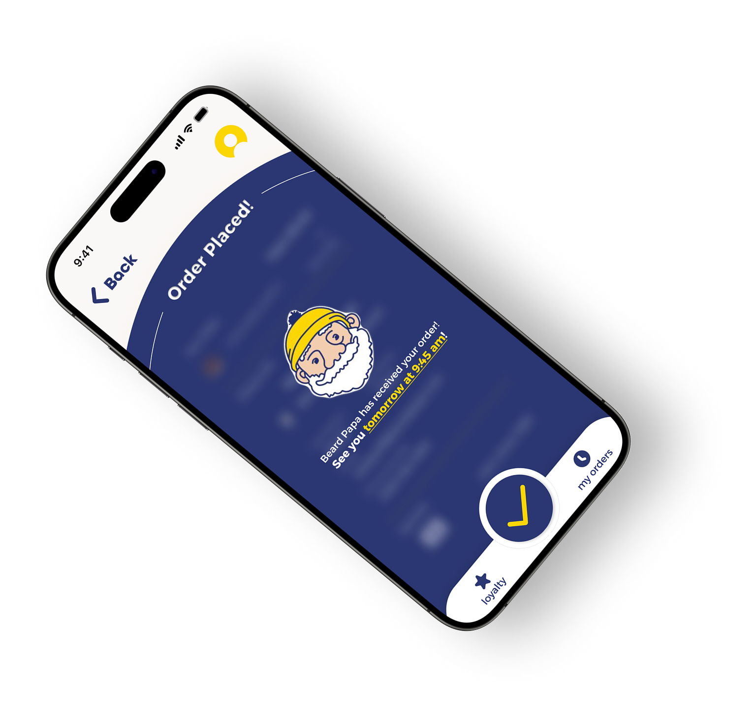 Beard Papa's Order Confirmation Page