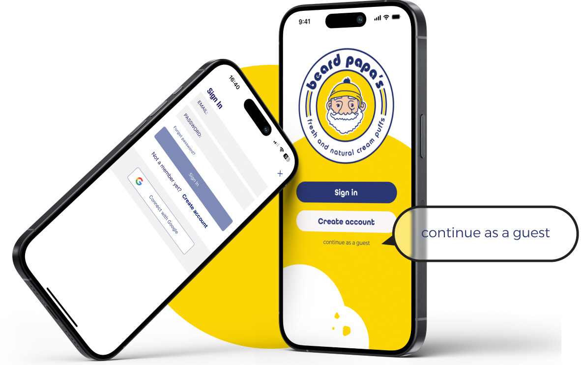 Beard Papa's Guest Checkout