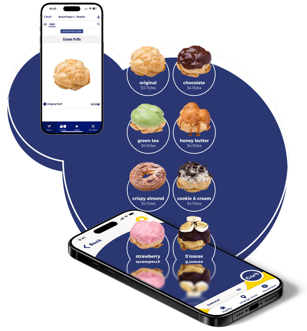 Beard Papa's Menu Layout Comparison