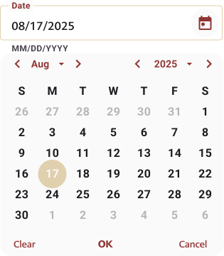 BYU-H Housing Panel's UI Kit-Date Picker