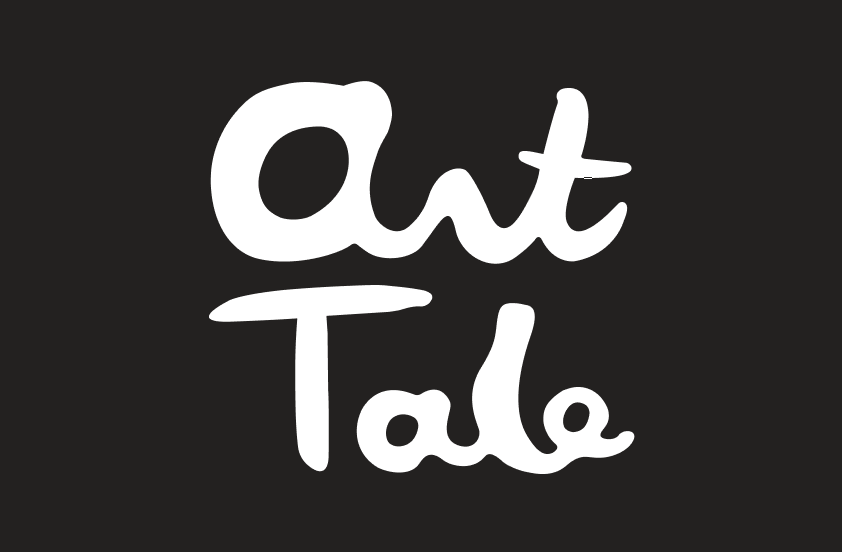 Art Tale's Logo in White with Black Background