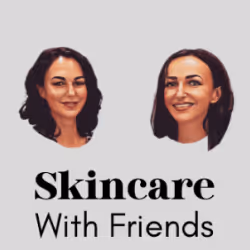 logo of the skincare with friends podcast