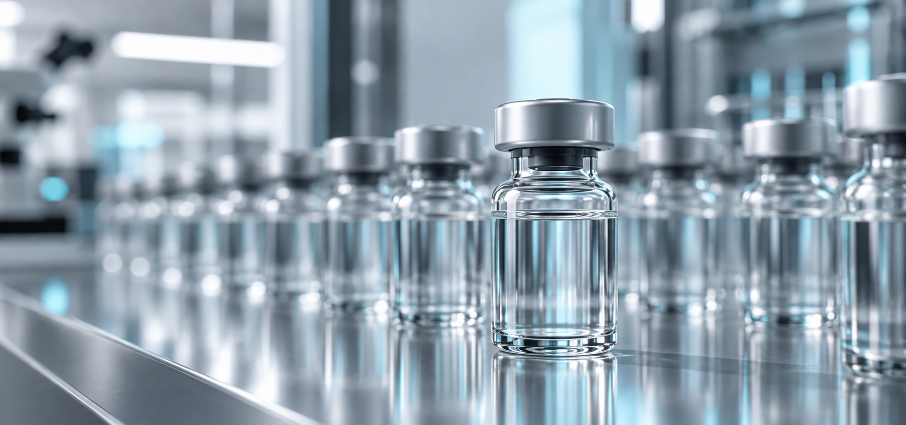 Frascos de laboratorio para ilustrar intangibles en la industria farmacéutica