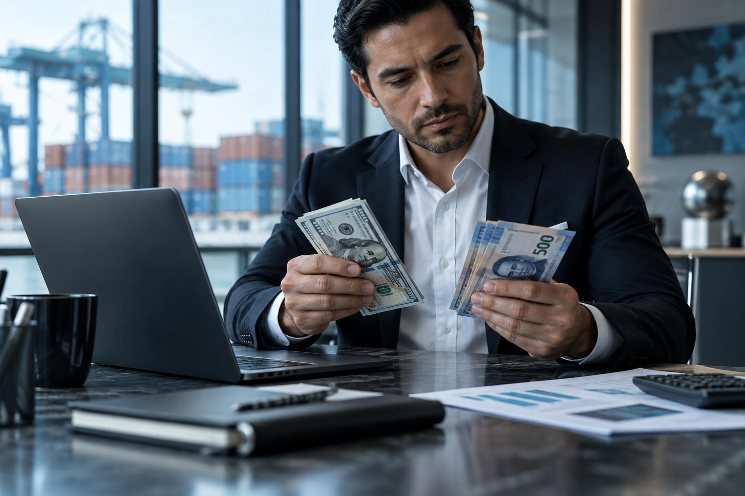 Análisis financiero de operaciones en dólares y pesos mexicanos