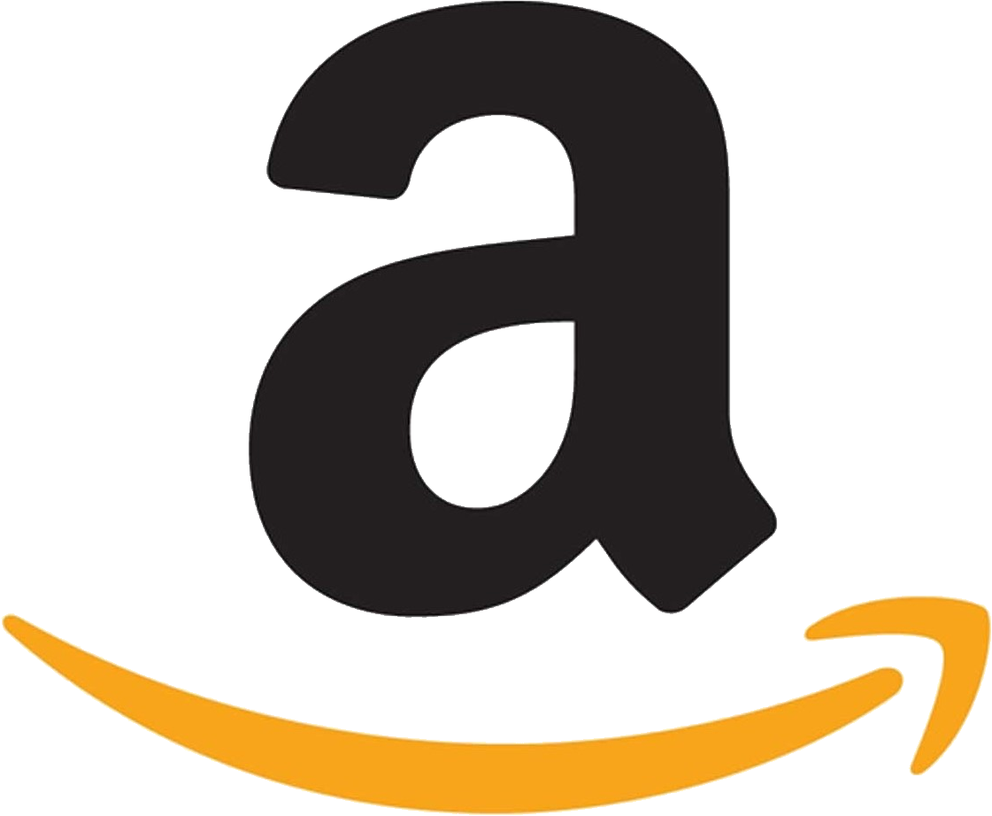 Amazon logo featuring a lowercase black 'a' with a curved orange arrow underneath forming a smile.