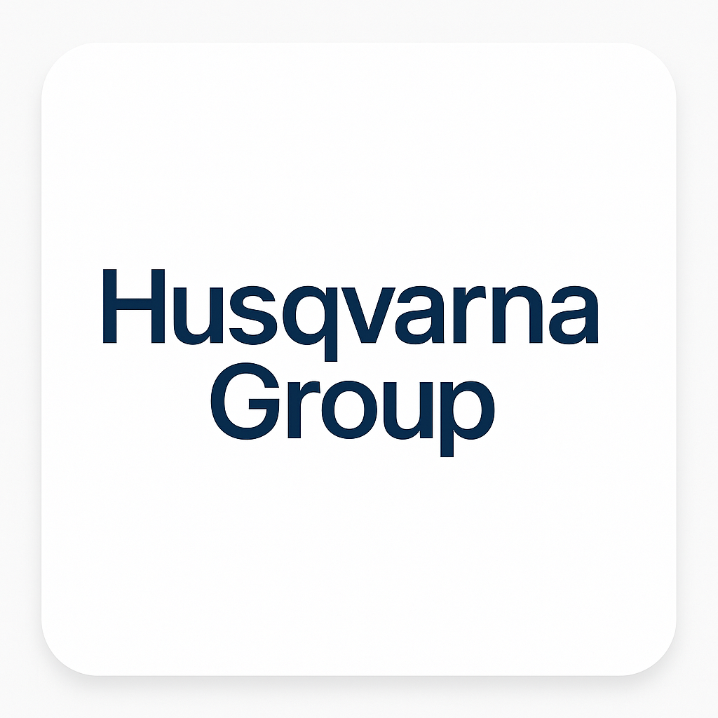 Husqvarna Group logo with green leaf symbolizing sustainability