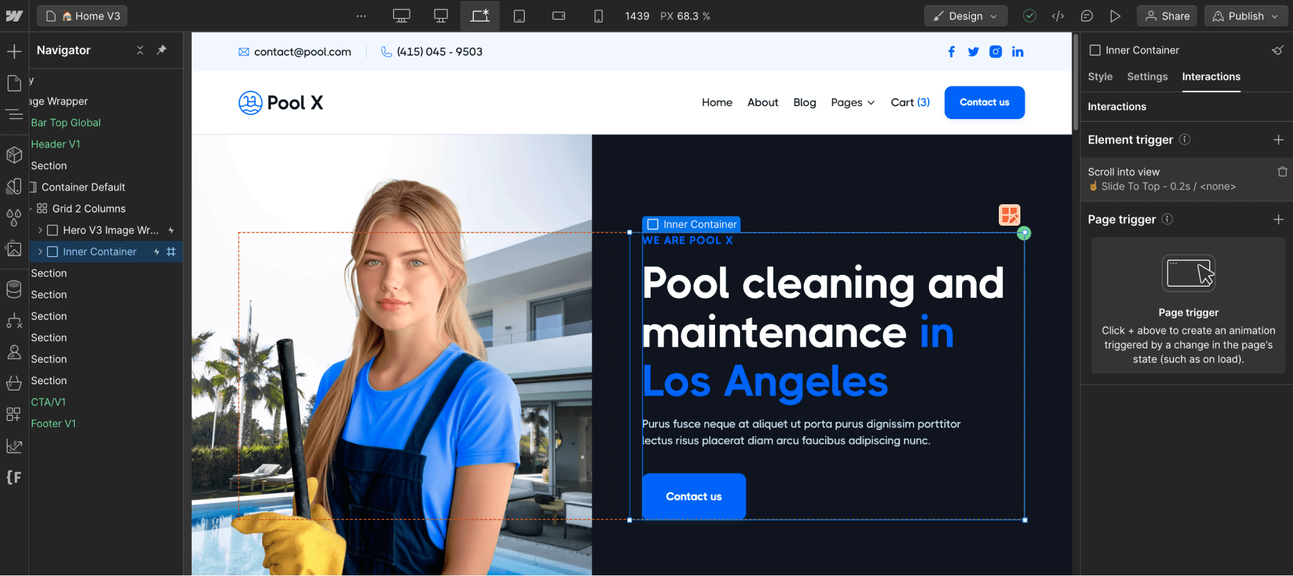 Animations - Pool X Webflow Template