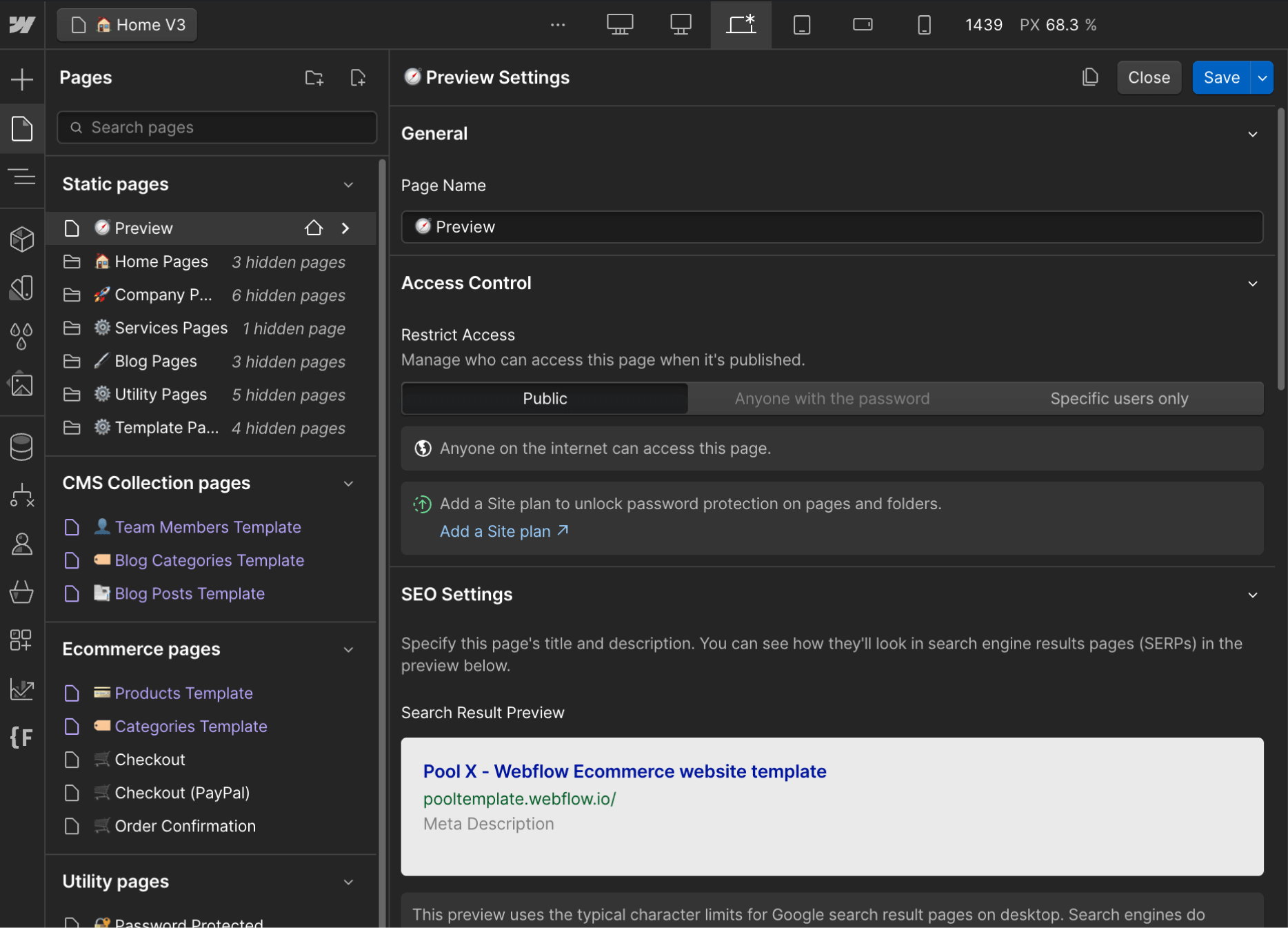 SEO - Pool X Webflow Template