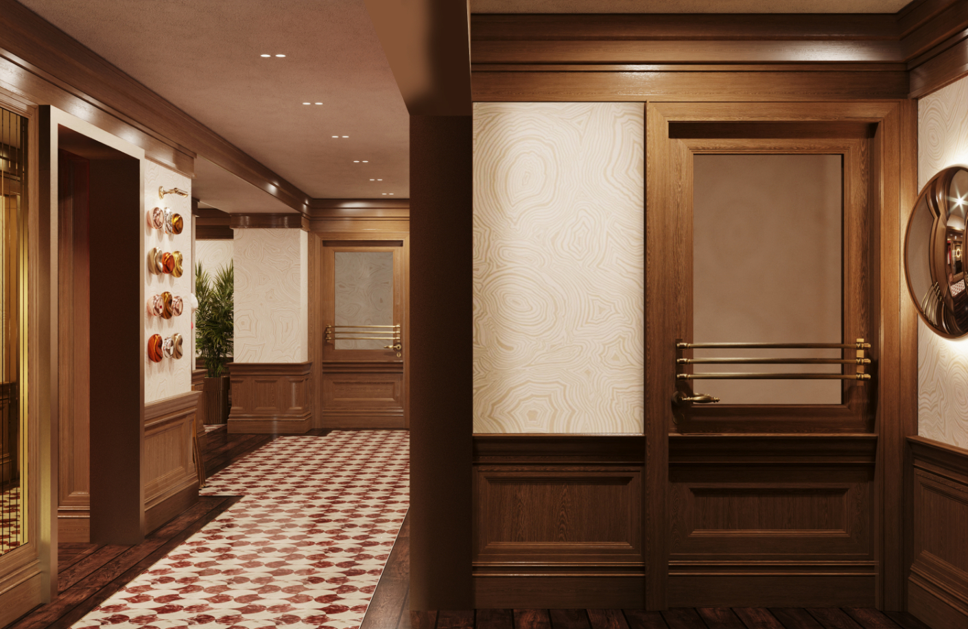 Jefferson Arms Residences hallway rendering
