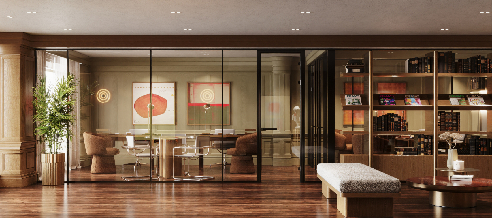 Jefferson Arms Residences office area rendering
