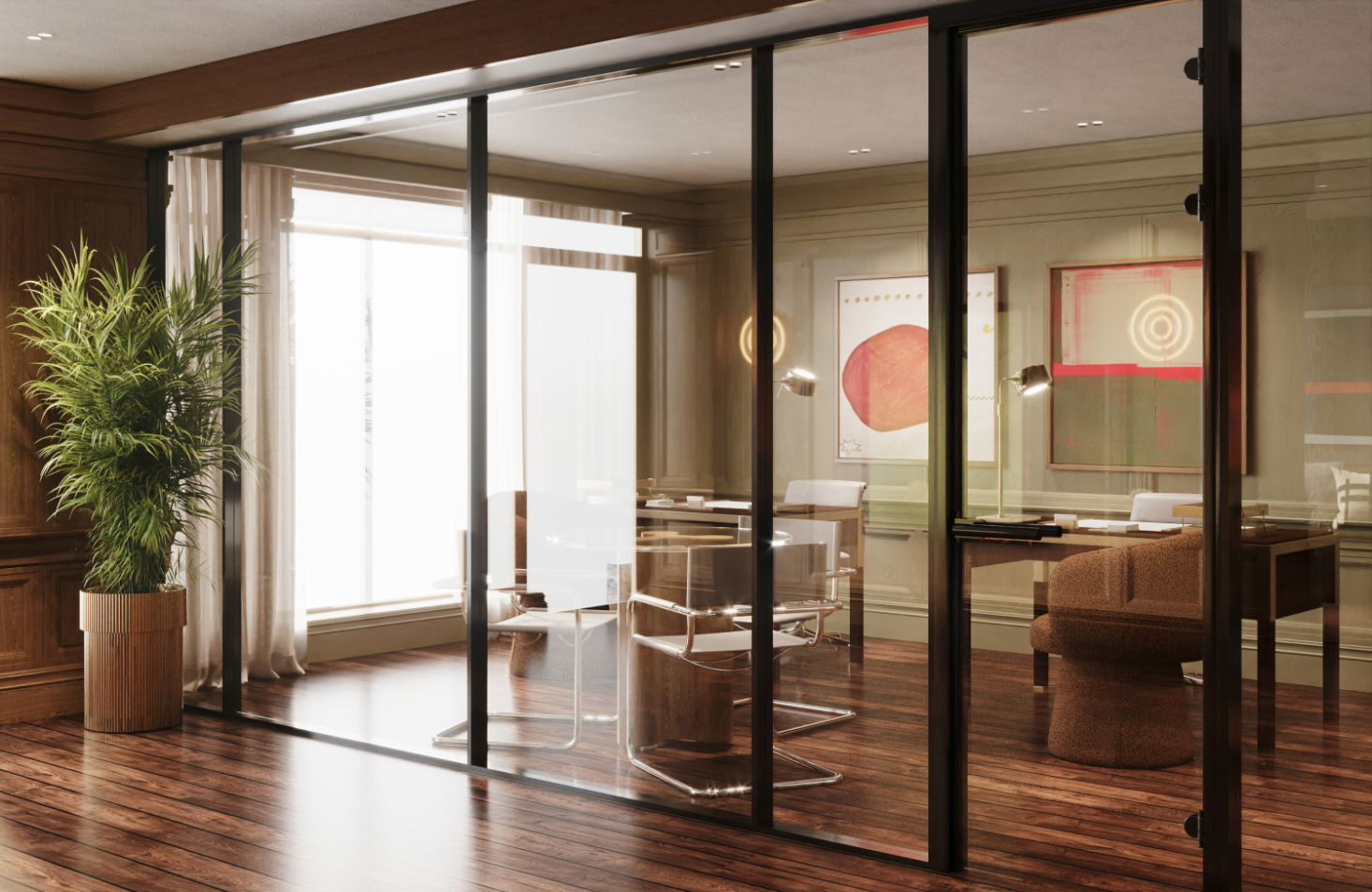 Jefferson Arms Residences office area rendering