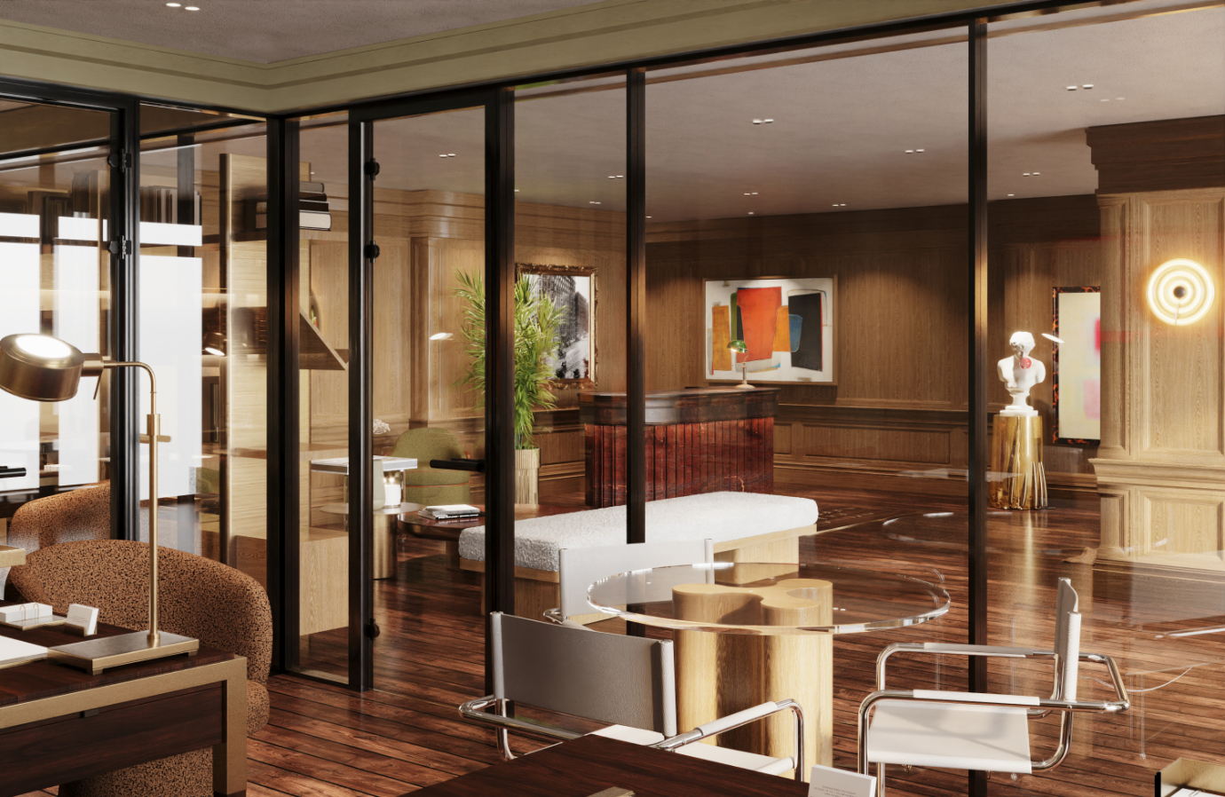 Jefferson Arms Residences office area rendering