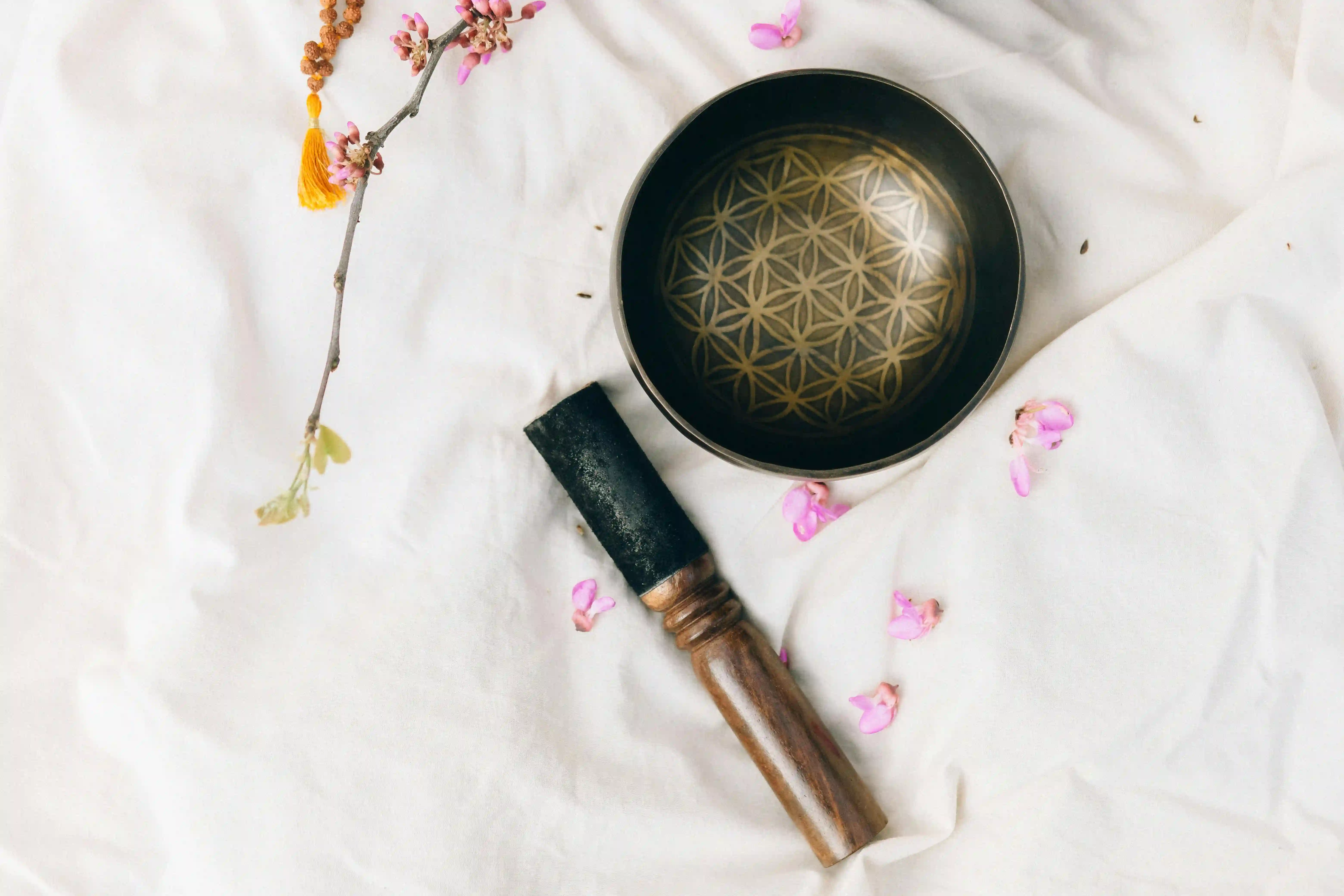 A sound bath bowl used for mental clarity and meditation.