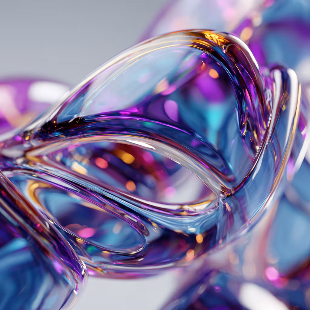 Abstract geometric 3D design with vibrant colors and shapes.