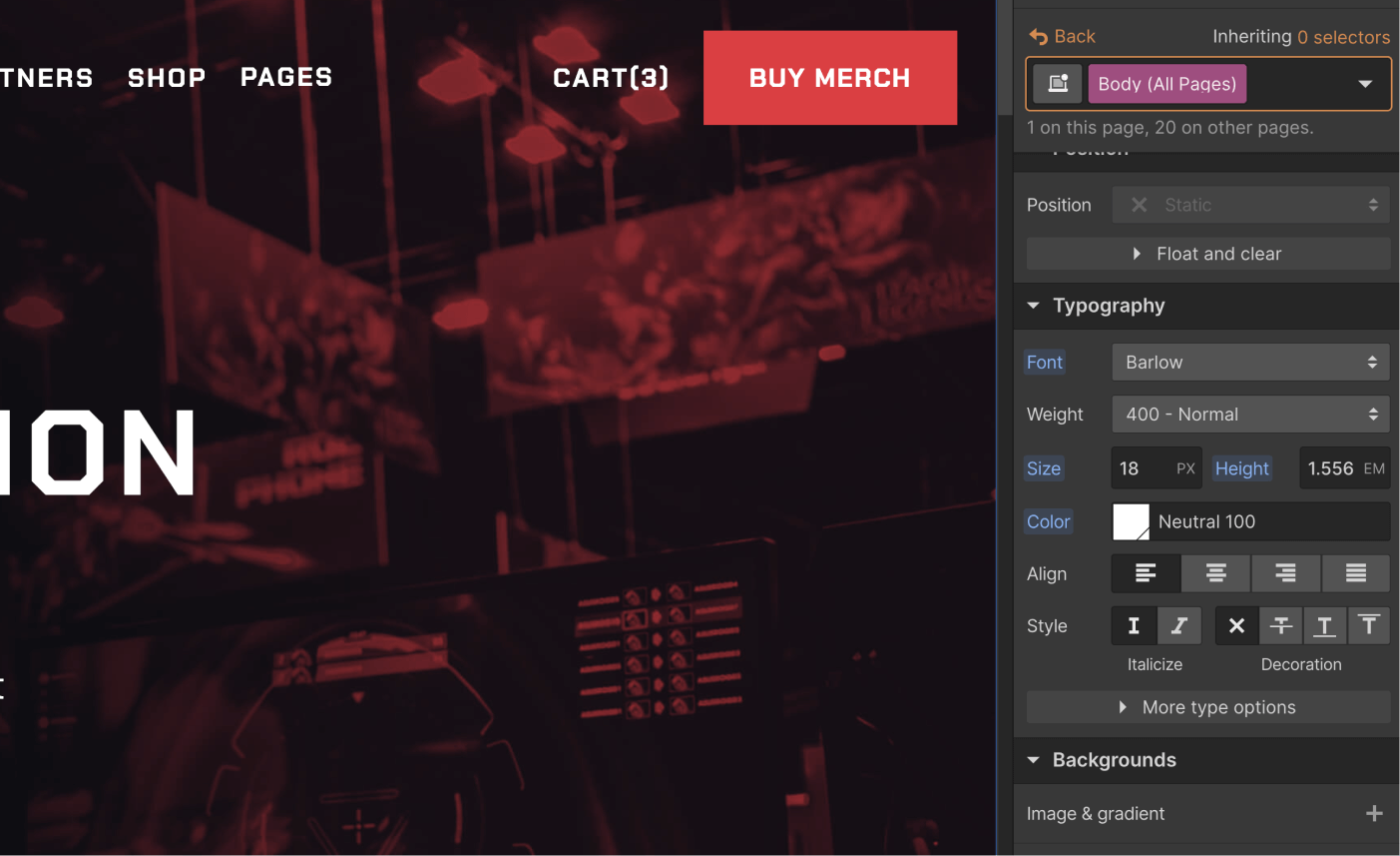 Typography - eSports Webflow Template