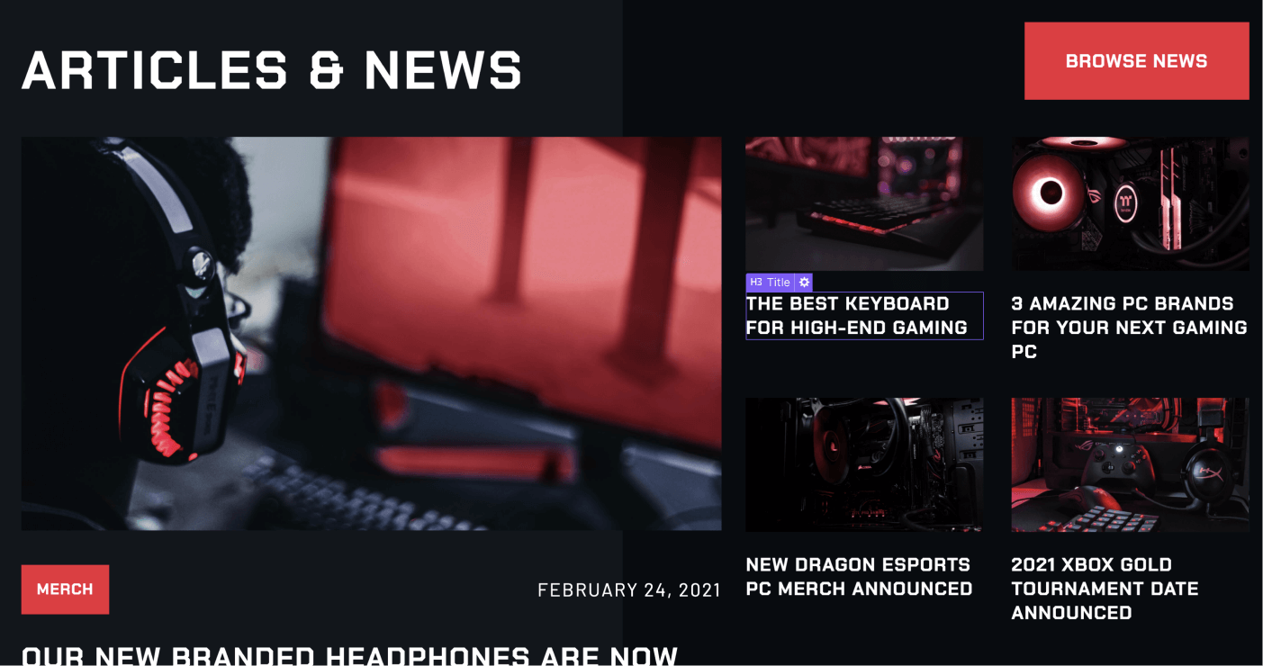 Dynamic Content CMS - eSports Webflow Template