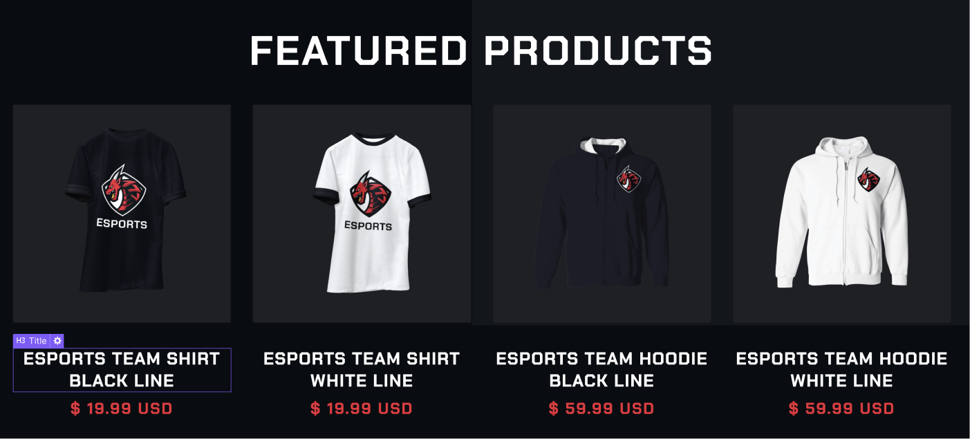 eCommerce Products - eSports Webflow Template