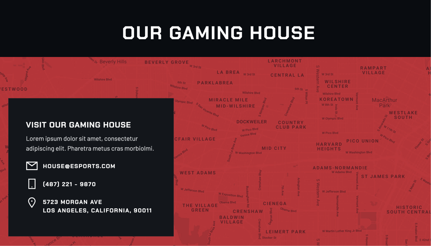 About Map - eSports Webflow Template
