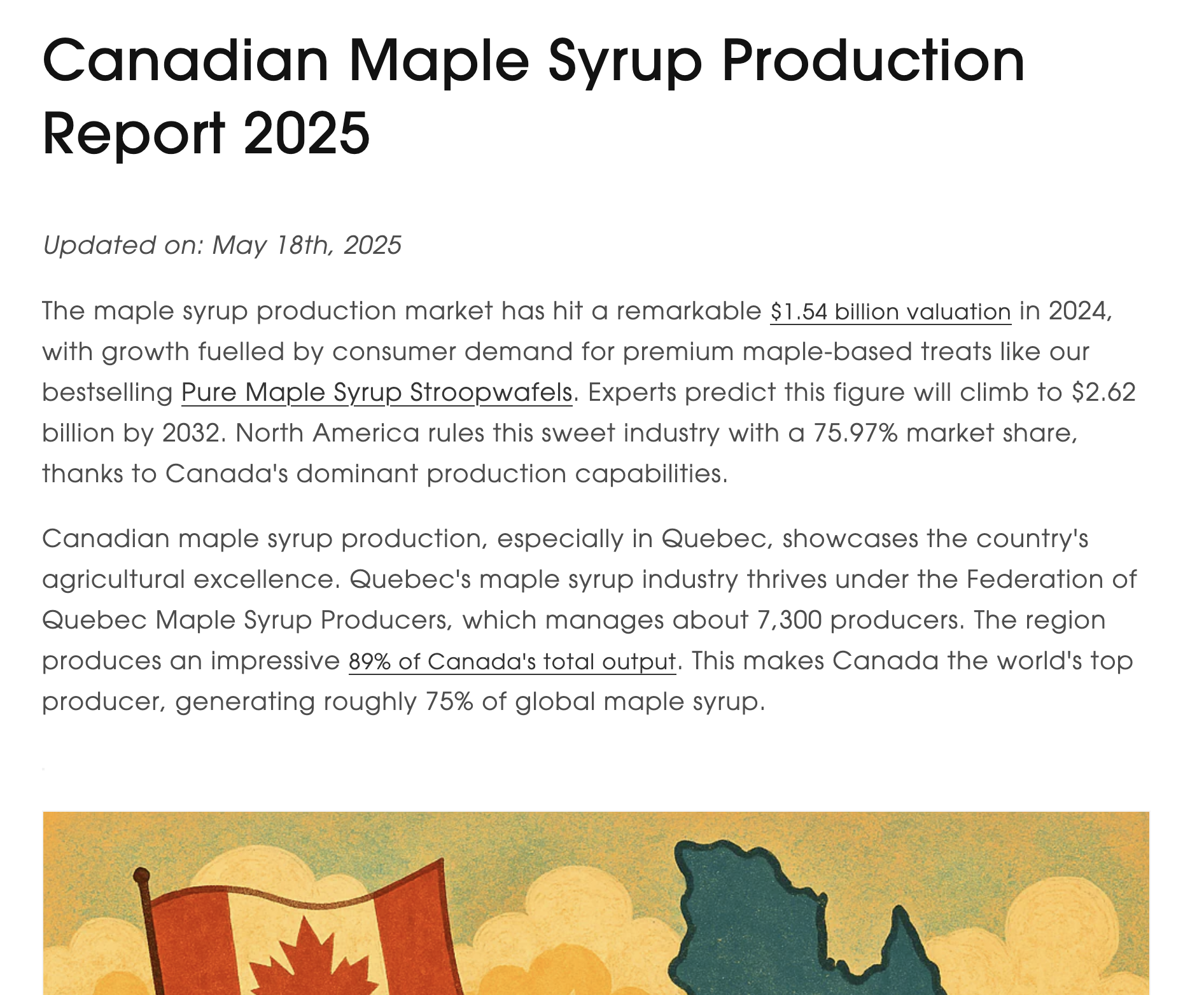 This is a blog we wrote for Maple Terroir, resulting in traffic growth!