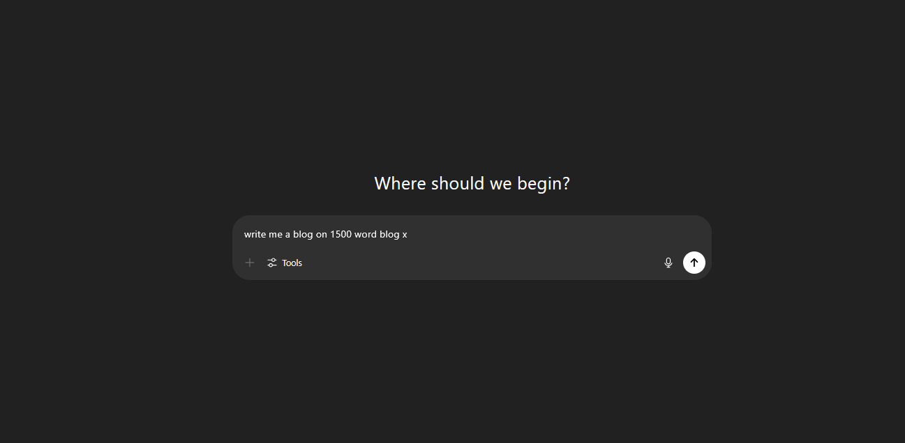 Someone creating a chatgpt basic prompt for a blog. This is no good for creating indepth content.