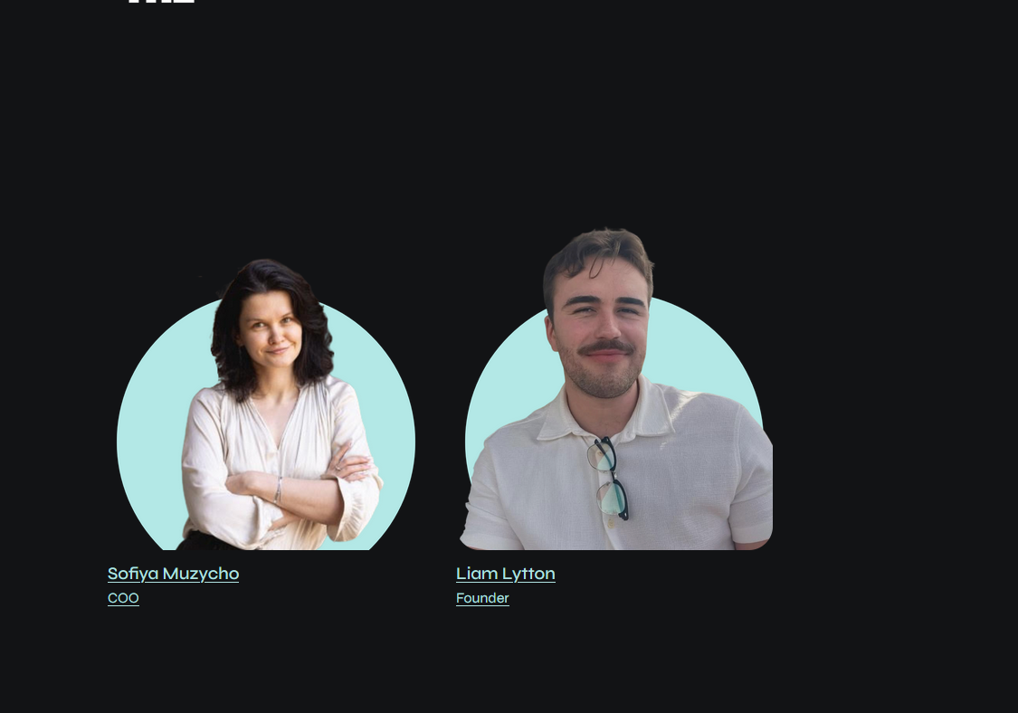 We demonstrate to Google that our About page features real people by providing individual, linkable bio pages for each team member. On the left, you'll find Sopfiya; on the right, Liam.