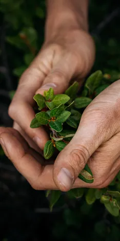A pair of hands holding a seedline.
