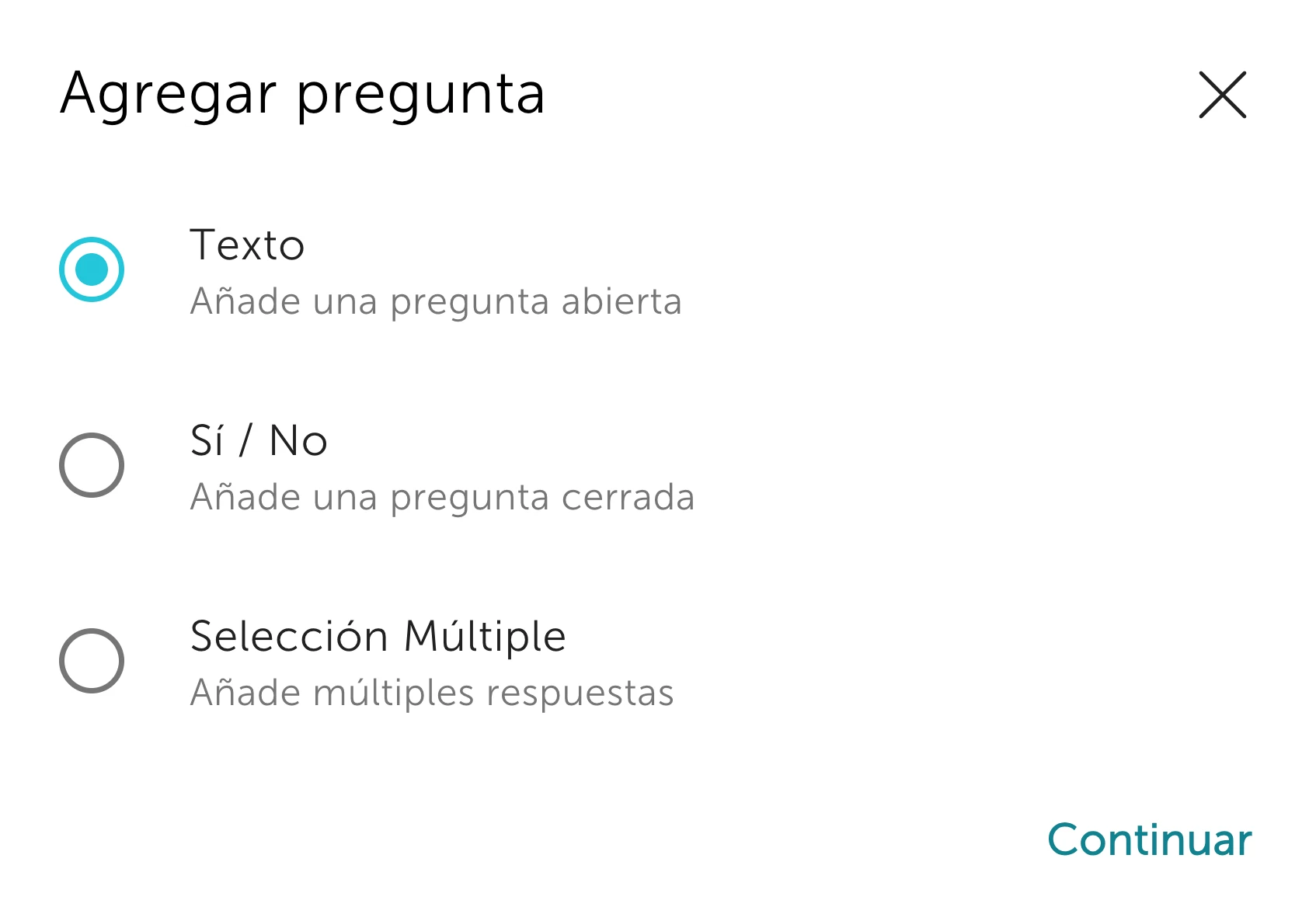 Crear preguntas personalizadas para historias clínicas