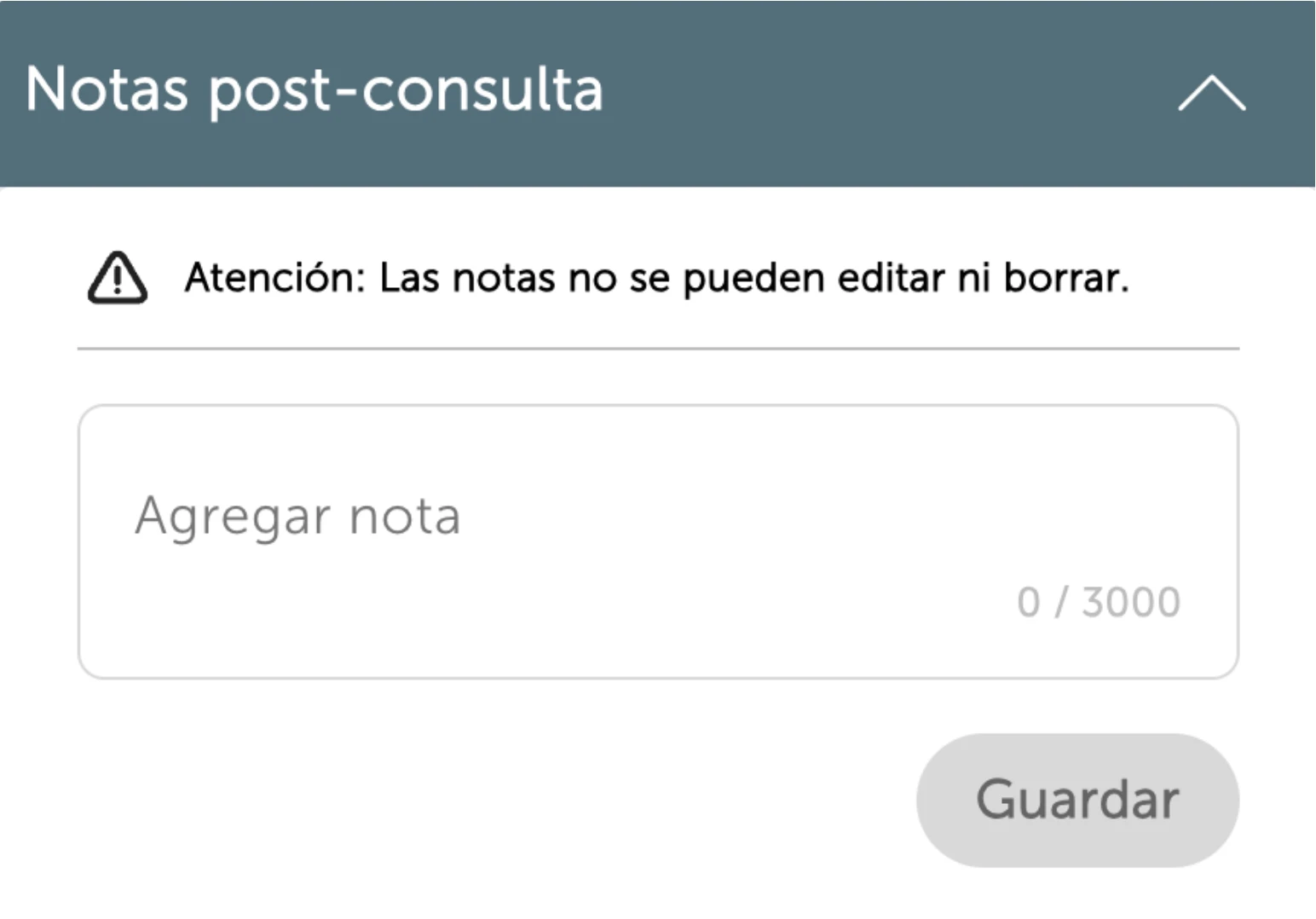 Notas post-consulta en historia clínica digital